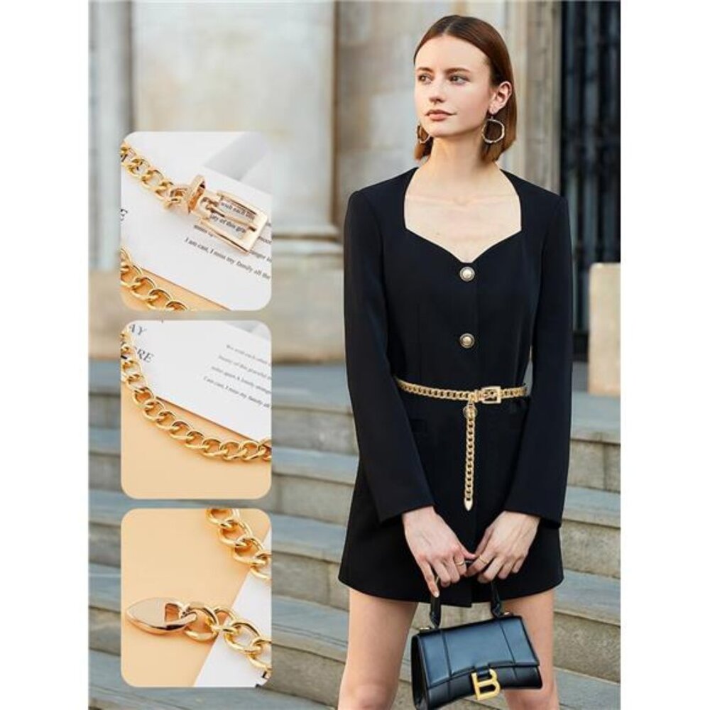Gold  Chain Belt for Women Metal Waist Chain Fashion Multilayer Chain Belts